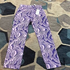 Zara purple designed jeans